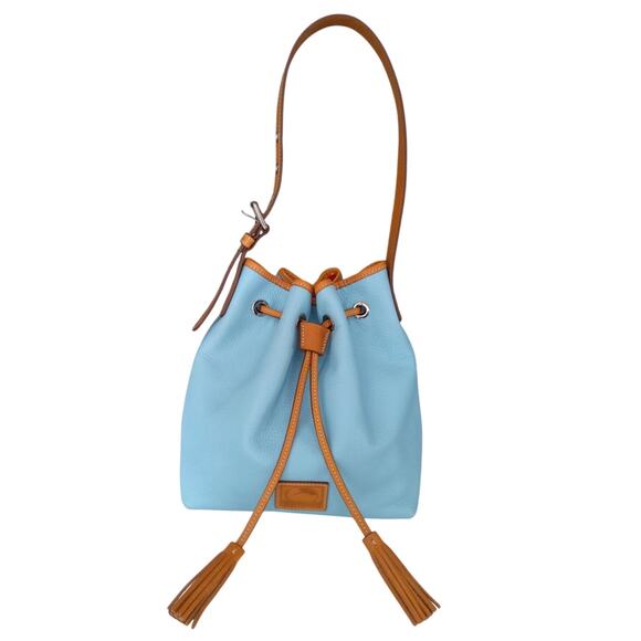 Dooney & Bourke Handbags - Dooney & Bourke Pebble grain drawstring bag Italian leather Caribbean Blue, Chic